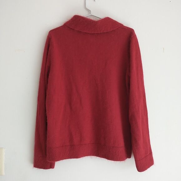 Sarah Spencer Sweater Women PXL/PM* Red Angora Rabbit Wool Blend Shawl Collar - Picture 4 of 7